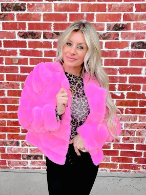 Light Barbie Pink Fur Sherpa Jacket
