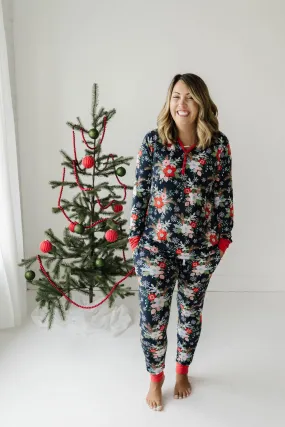 Little Sleepies Poinsettia Floral Women's Bamboo 2pc Pajama Set