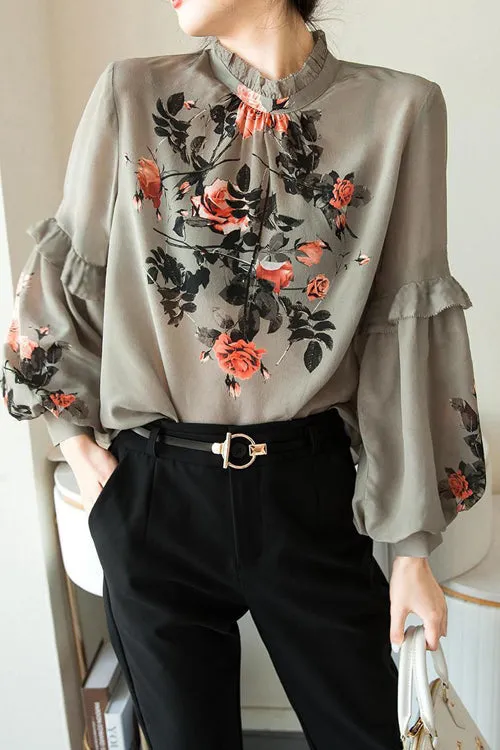 Love Of Romance Print Statement Sleeve Top - 2 Colors