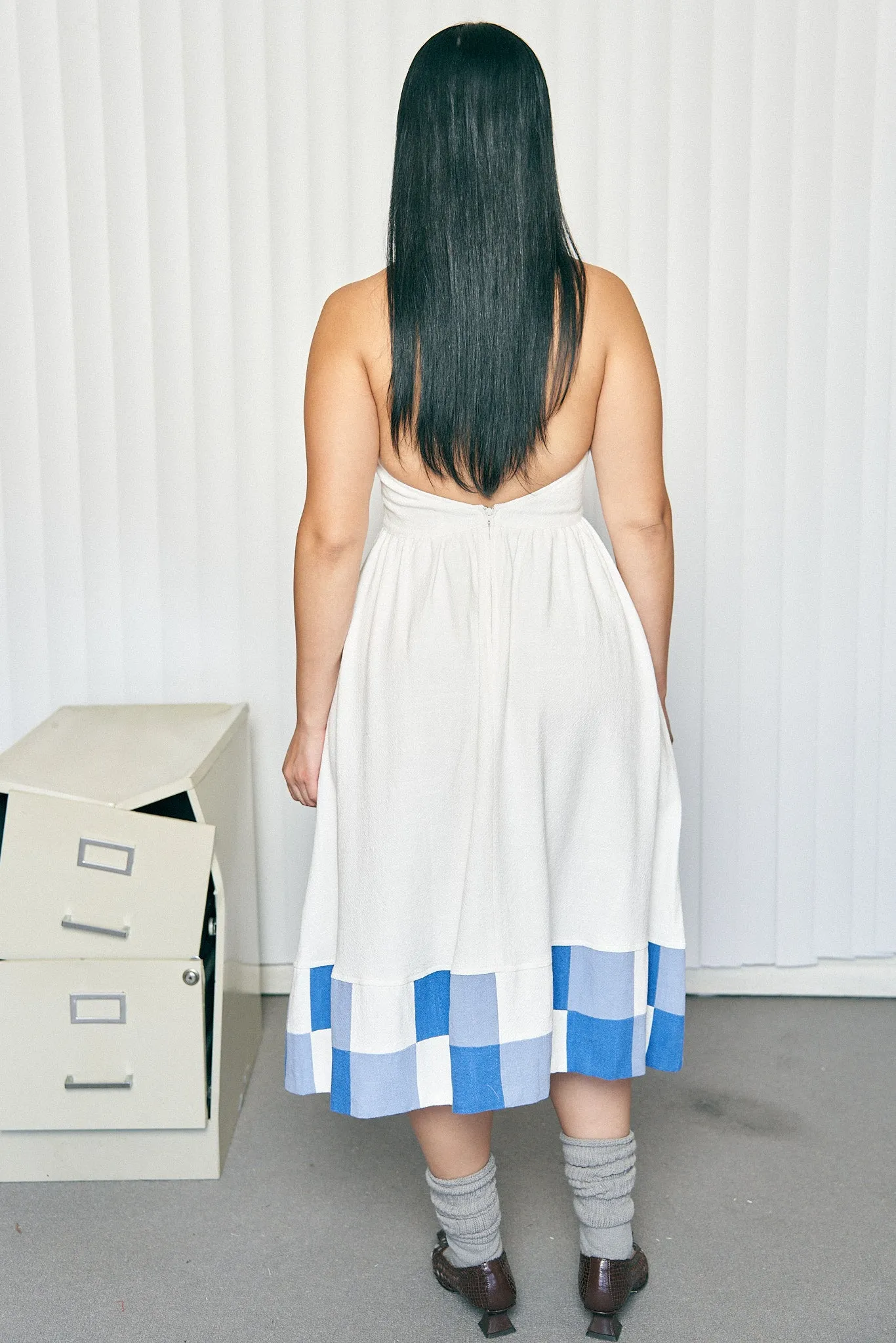 Mama Mia Apron Dress Blue/White