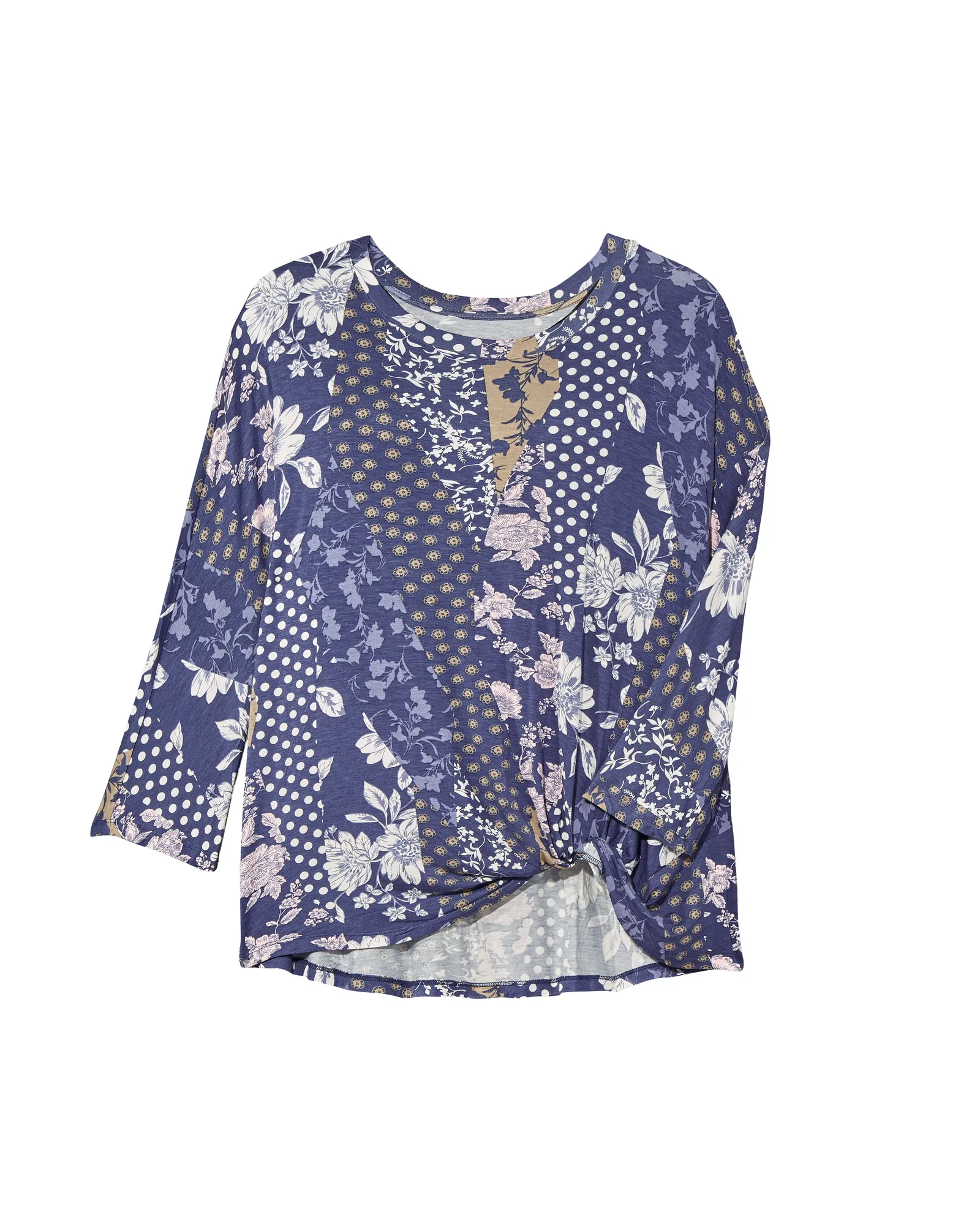 Marjorie Detailed Back Tee | Navy / Pink