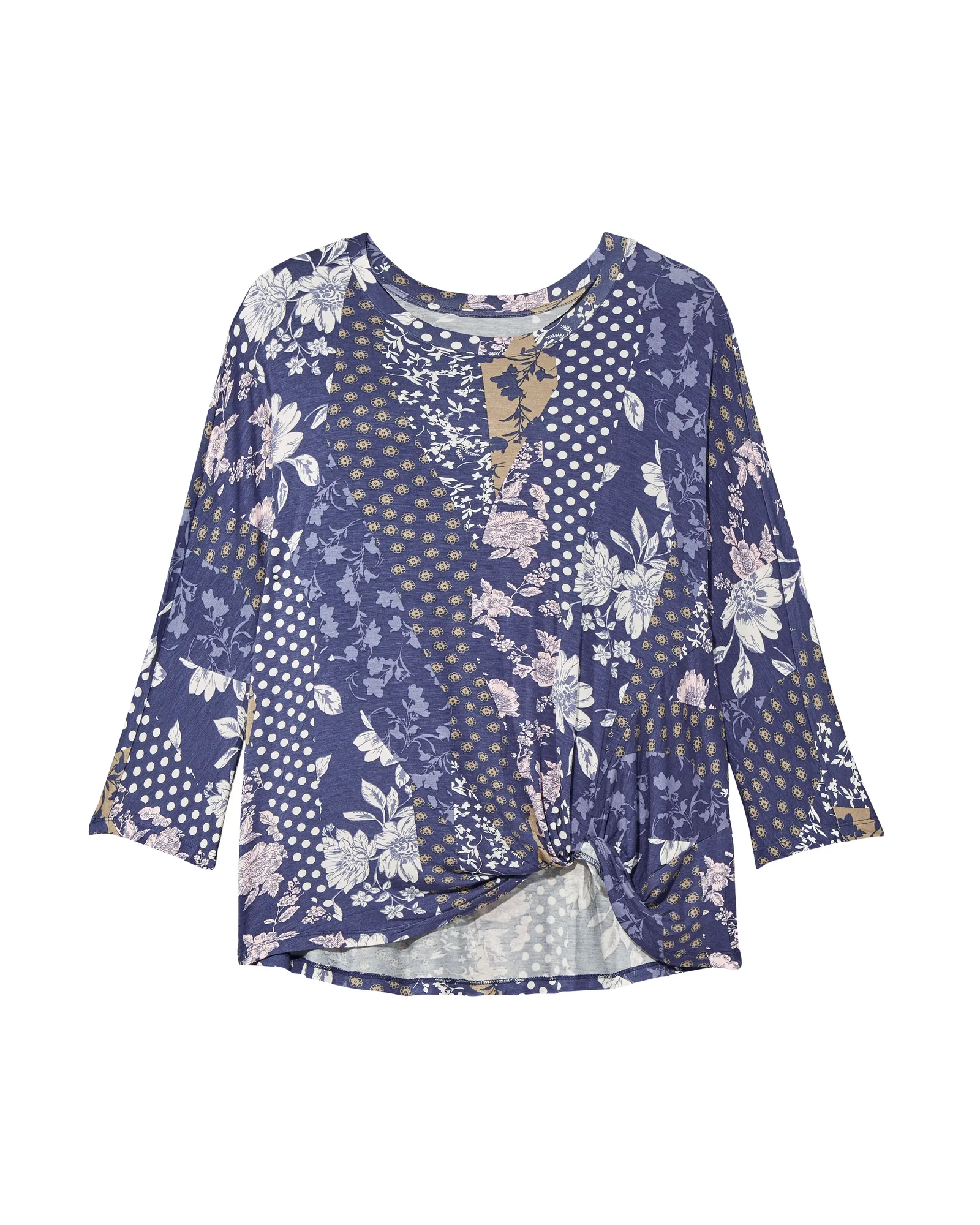 Marjorie Detailed Back Tee | Navy / Pink