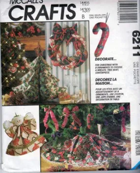 McCall's Crafts 6211 Christmas Holiday Home Decor Sewing Pattern