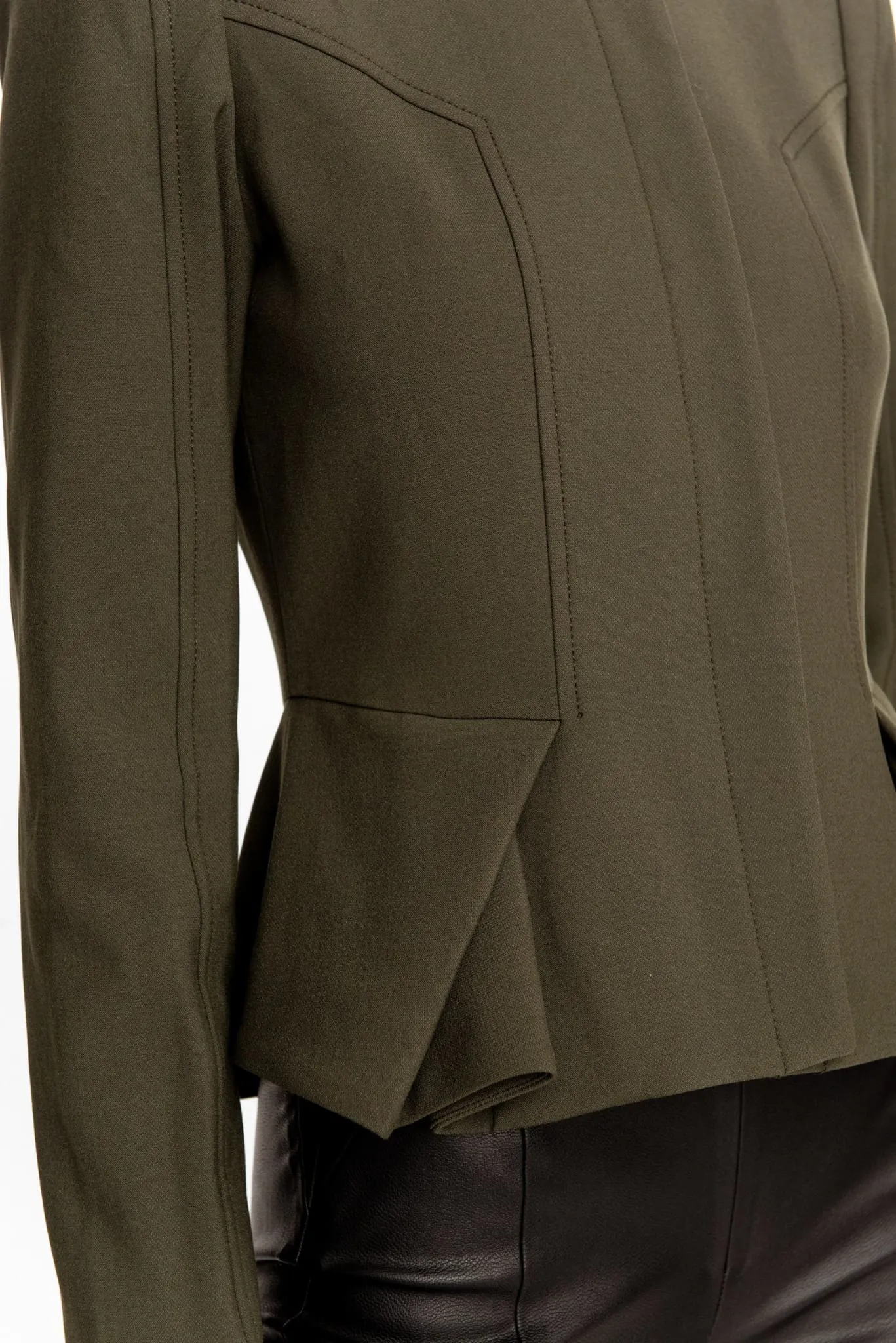 Military Green Peplum Olivia Blazer