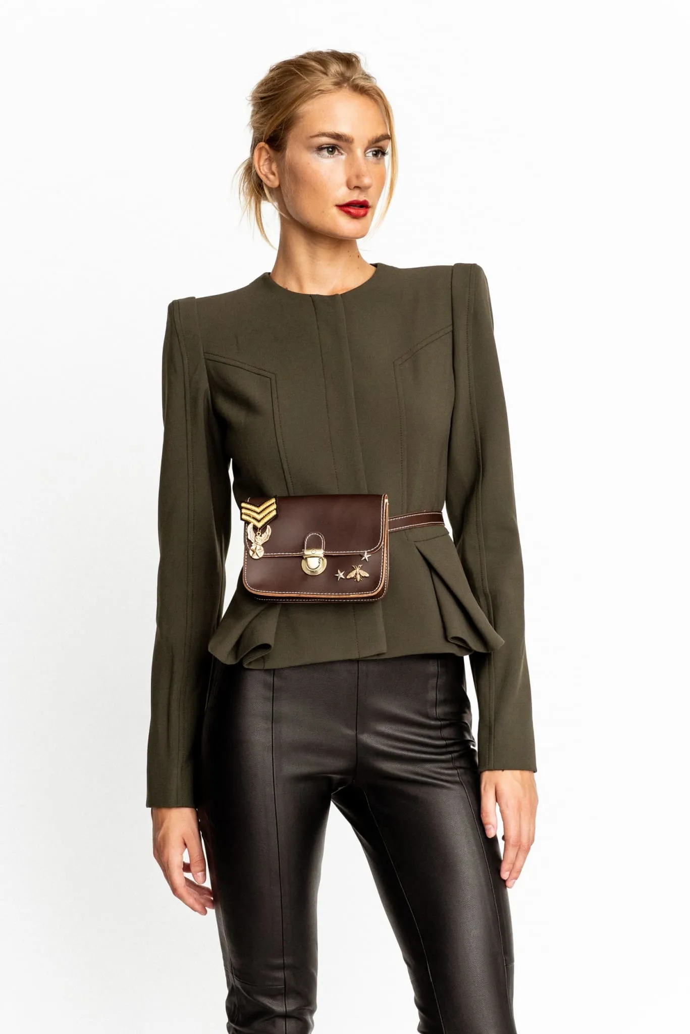 Military Green Peplum Olivia Blazer