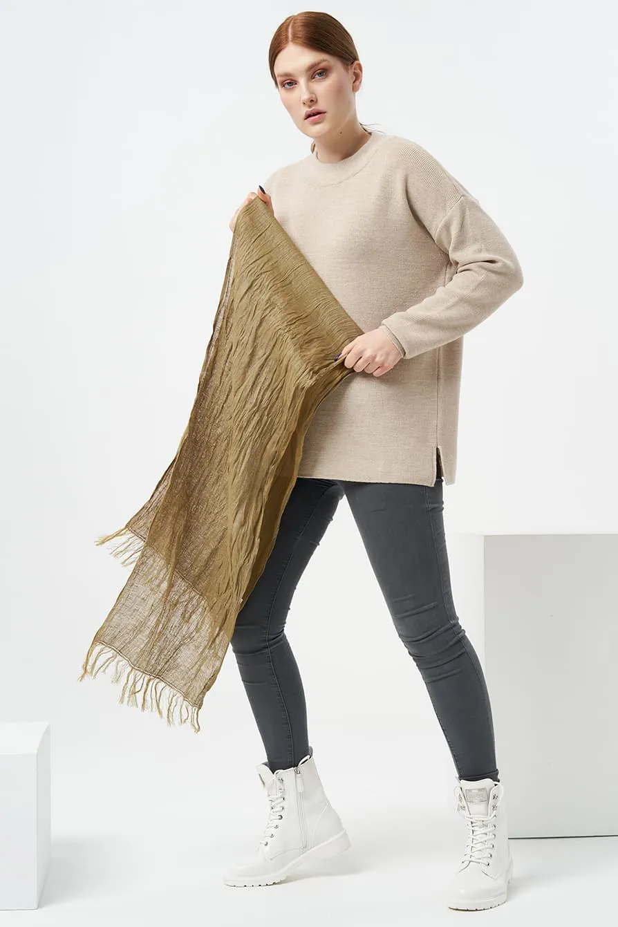 Natural linen scarf