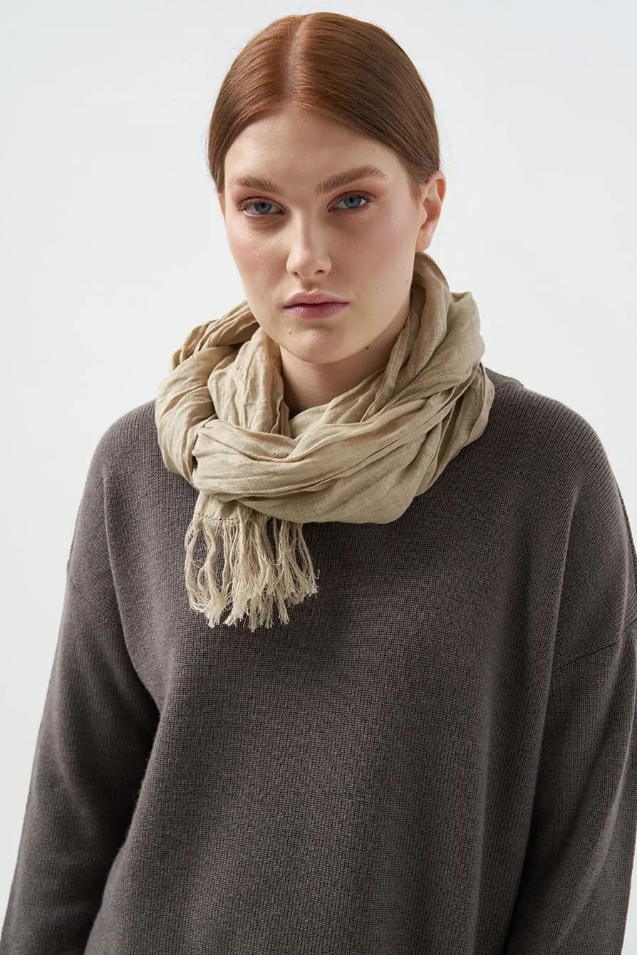 Natural linen scarf