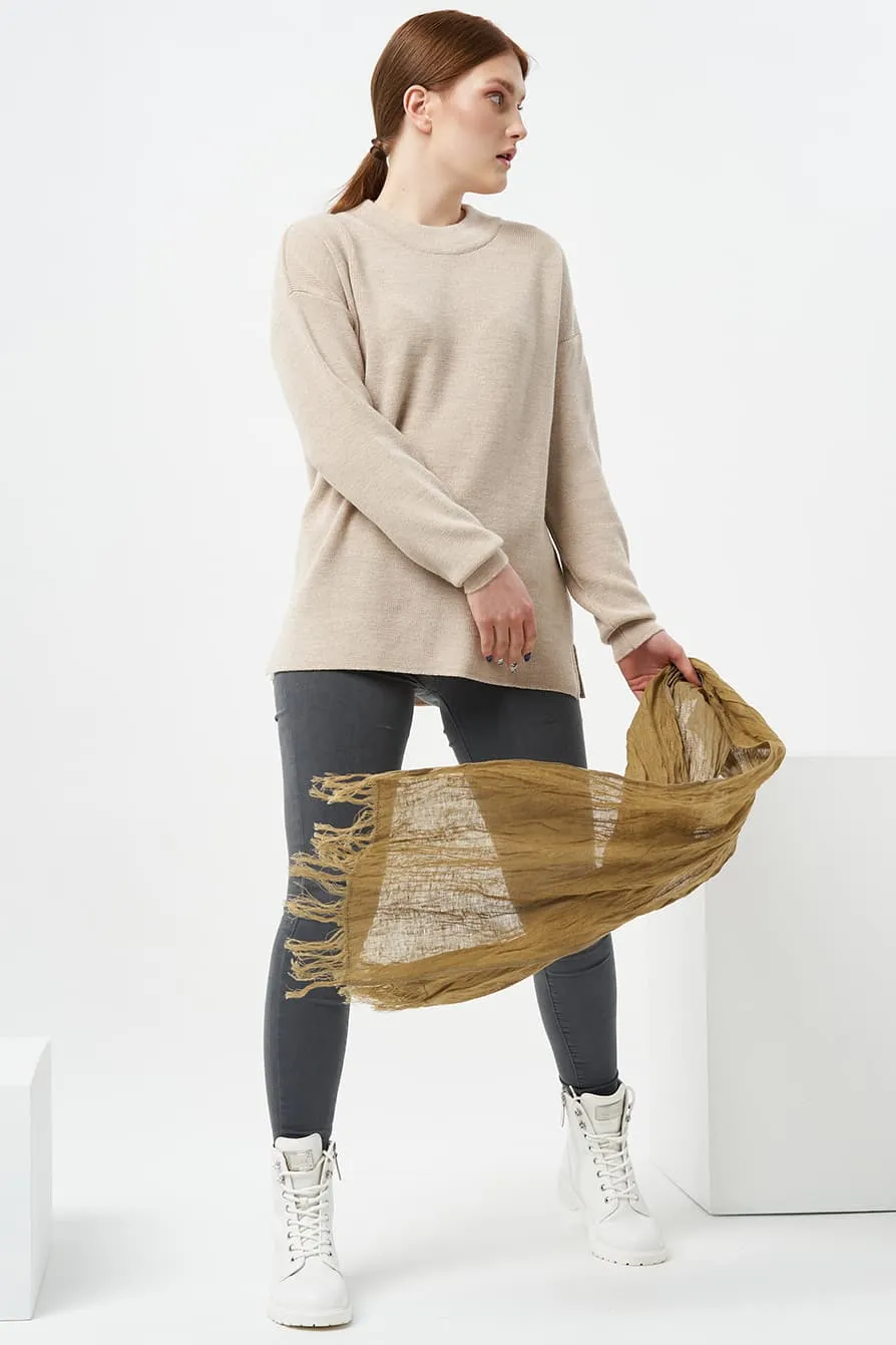 Natural linen scarf