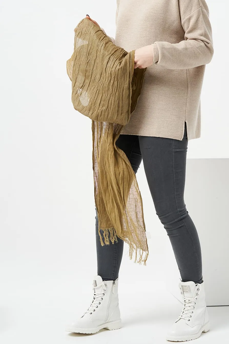 Natural linen scarf