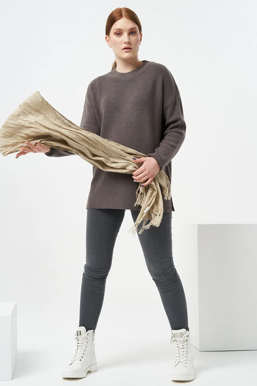 Natural linen scarf