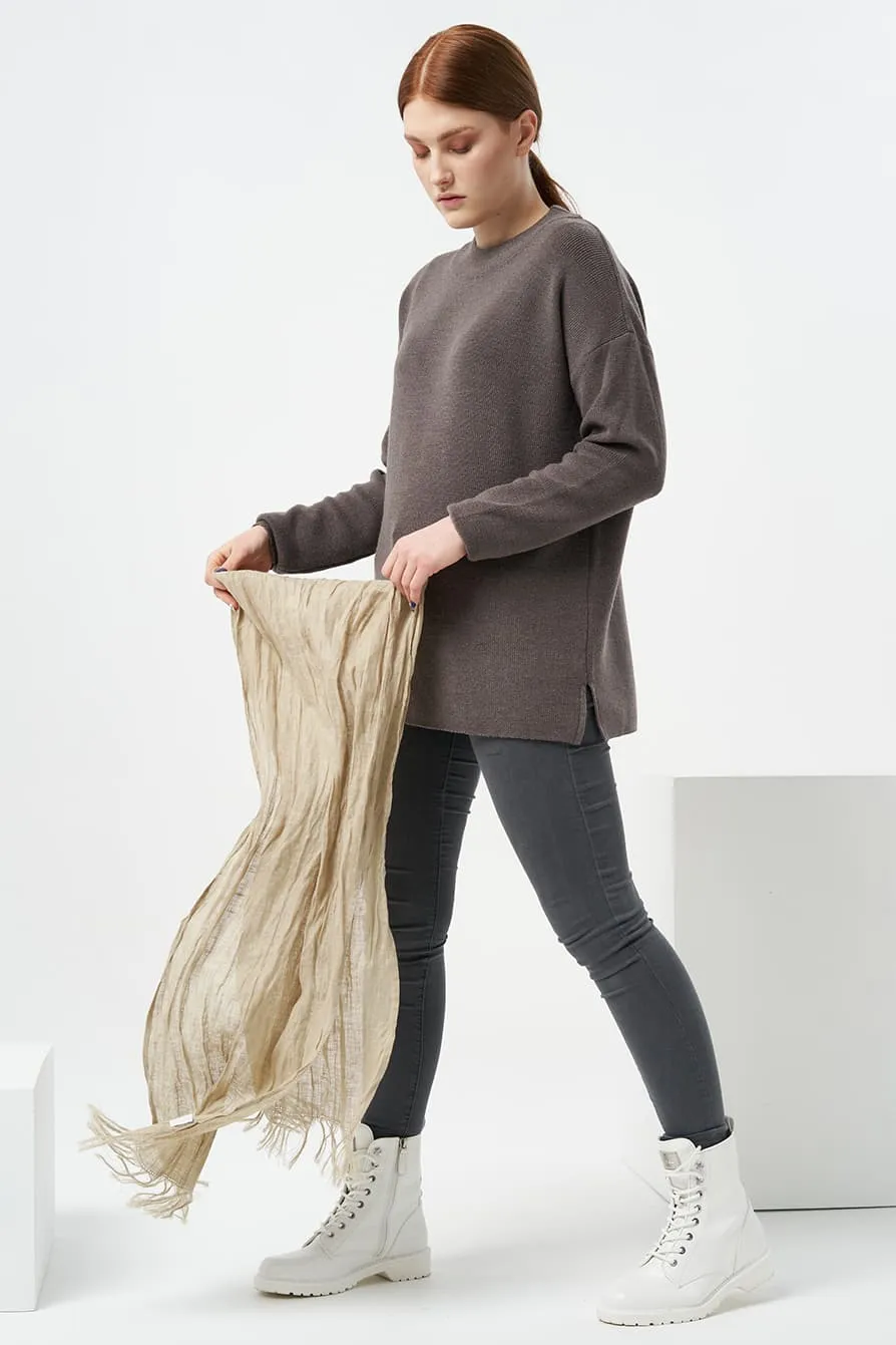 Natural linen scarf