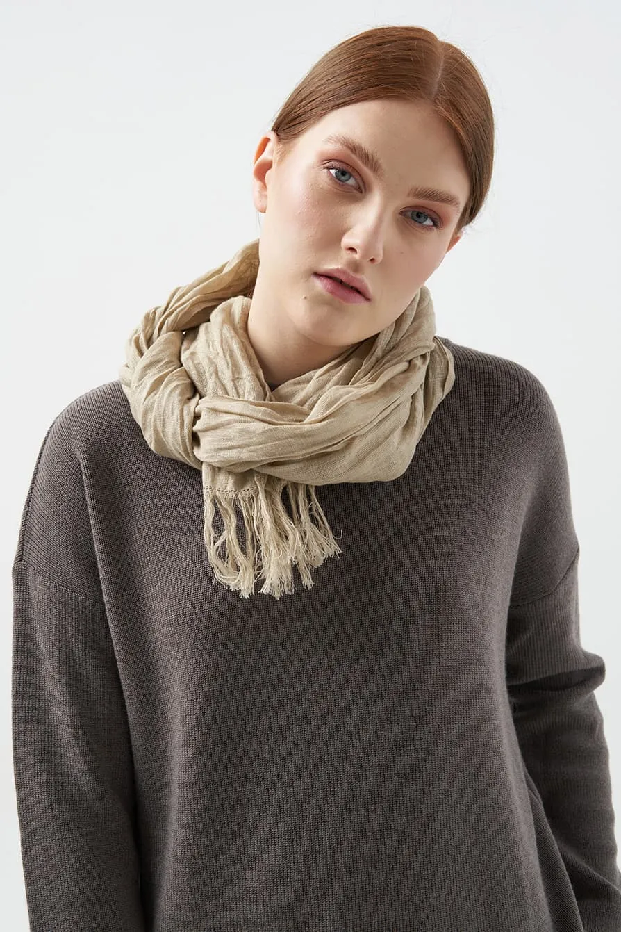 Natural linen scarf