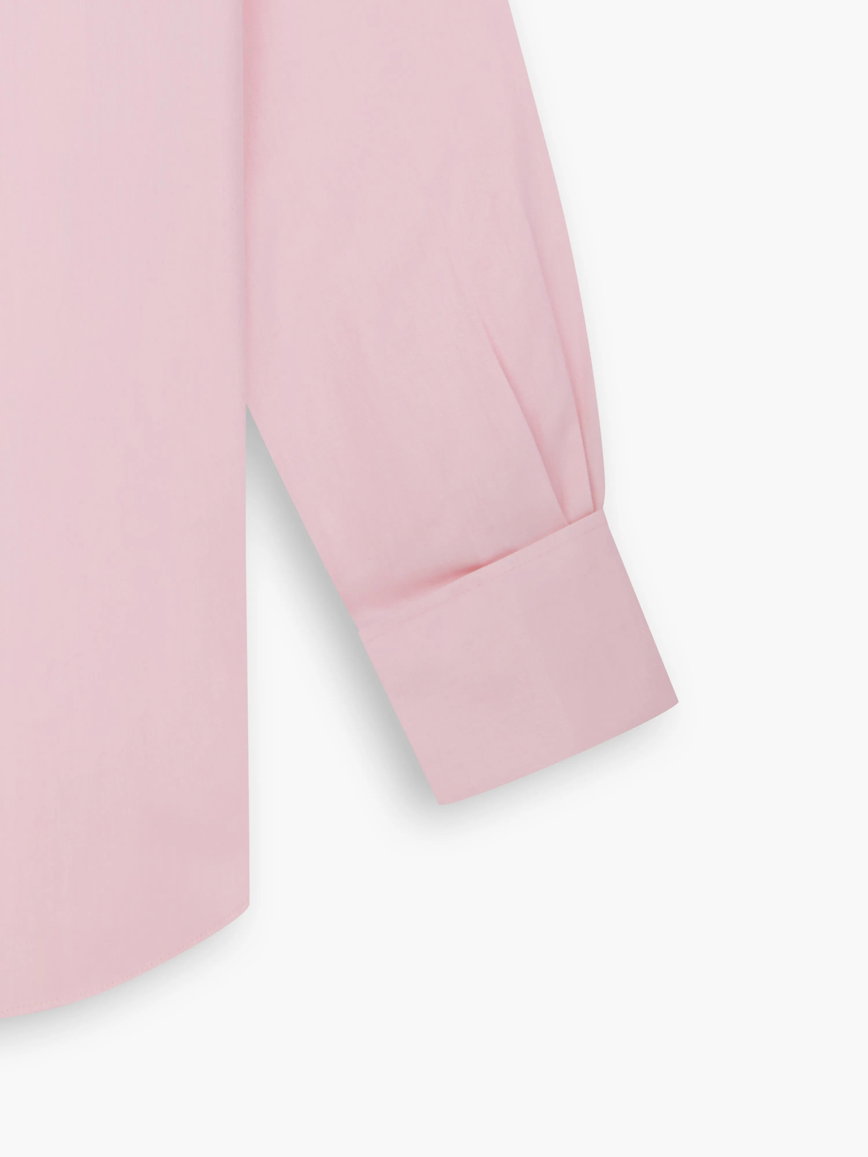 Non-Iron Pink Twill Regular Fit Double Cuff Classic Collar Shirt