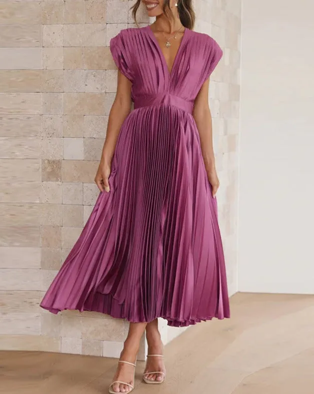 Odessa - Sleeveless Pleated Midi Dress