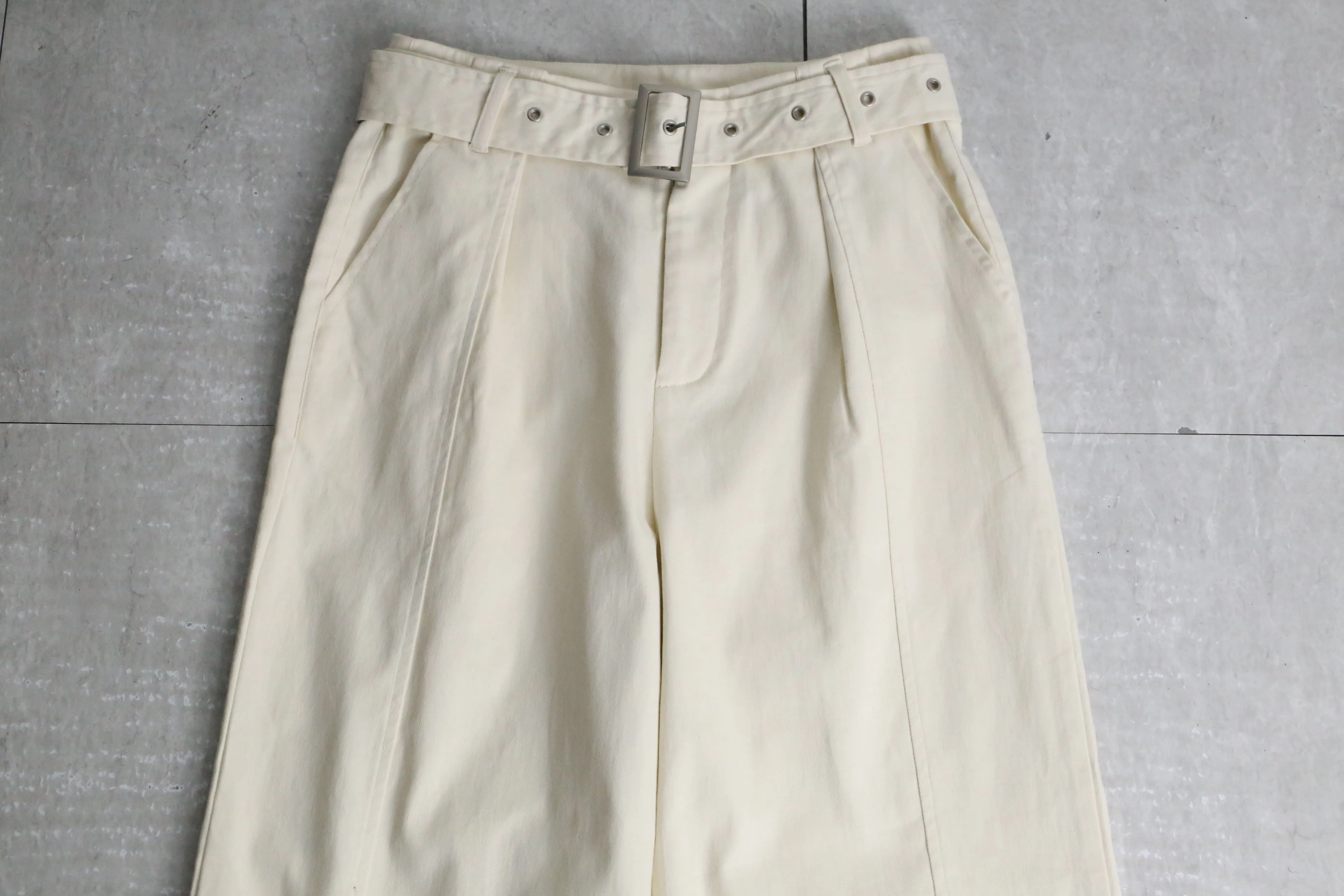off-white belted design flare pants
