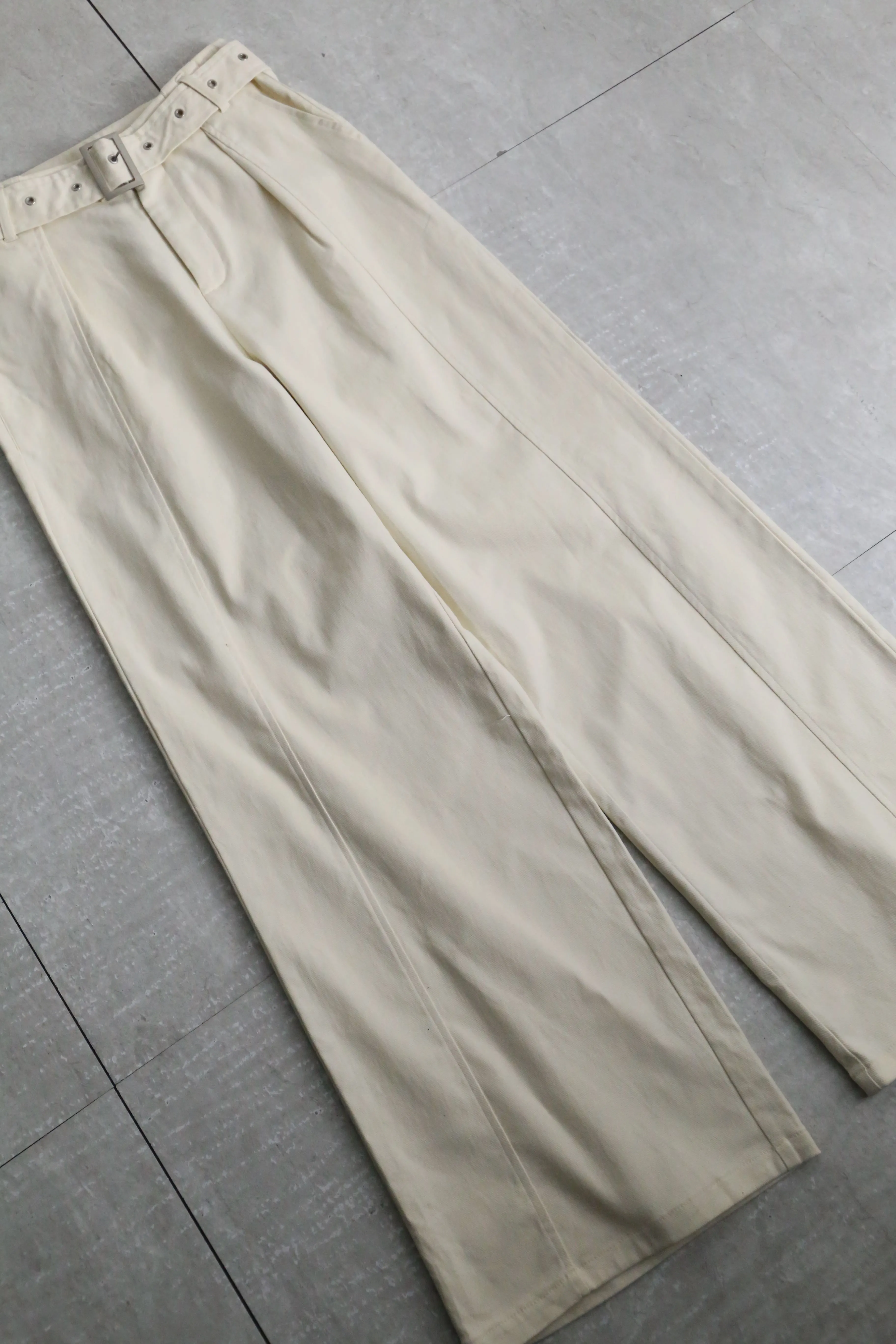 off-white belted design flare pants