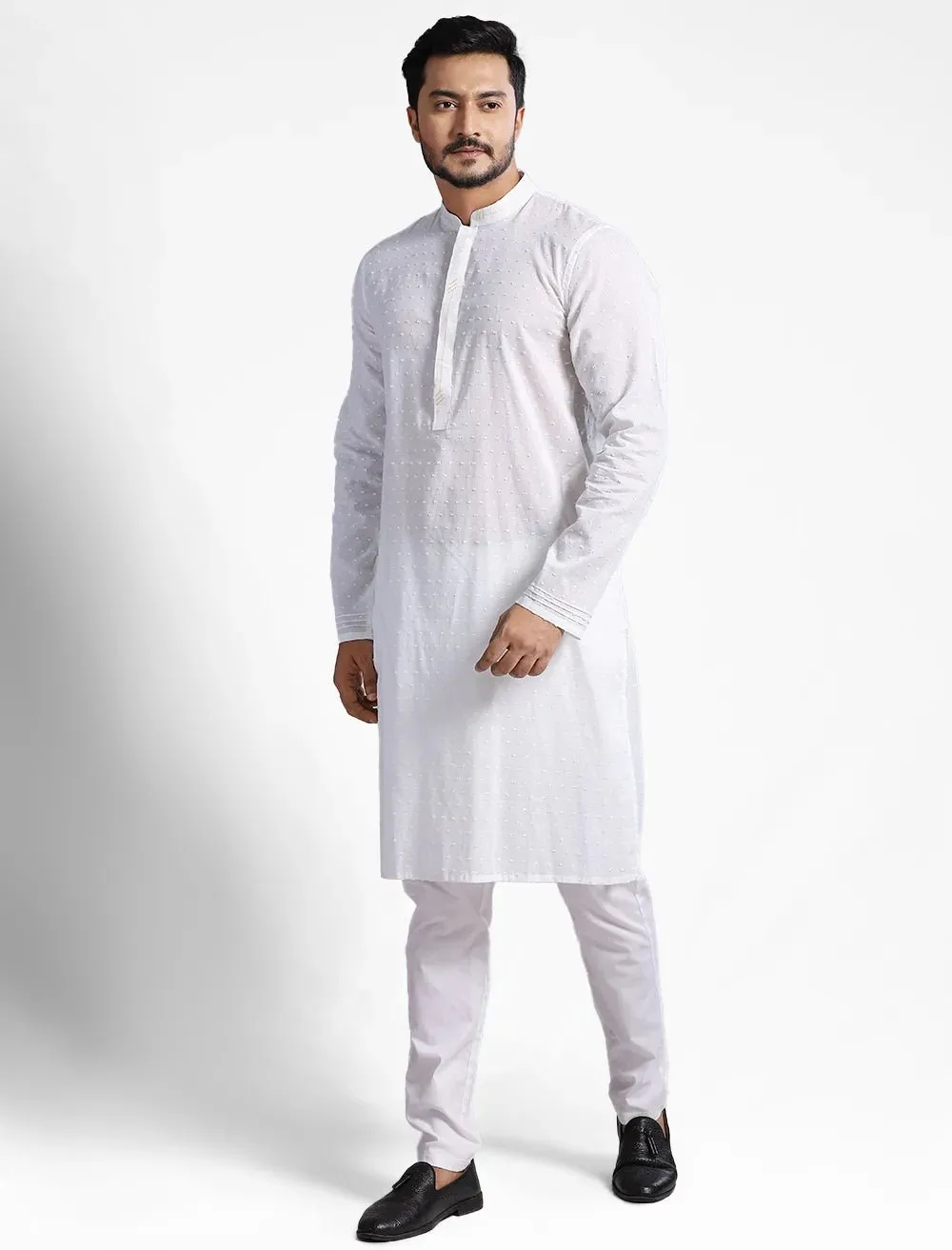 Off White Regular Fit Panjabi