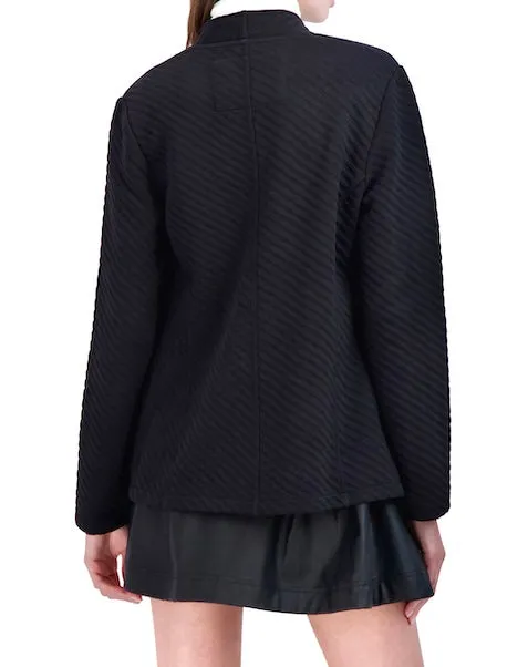Ookie & Lala Ottoman Knit Open Front Collarless Blazer