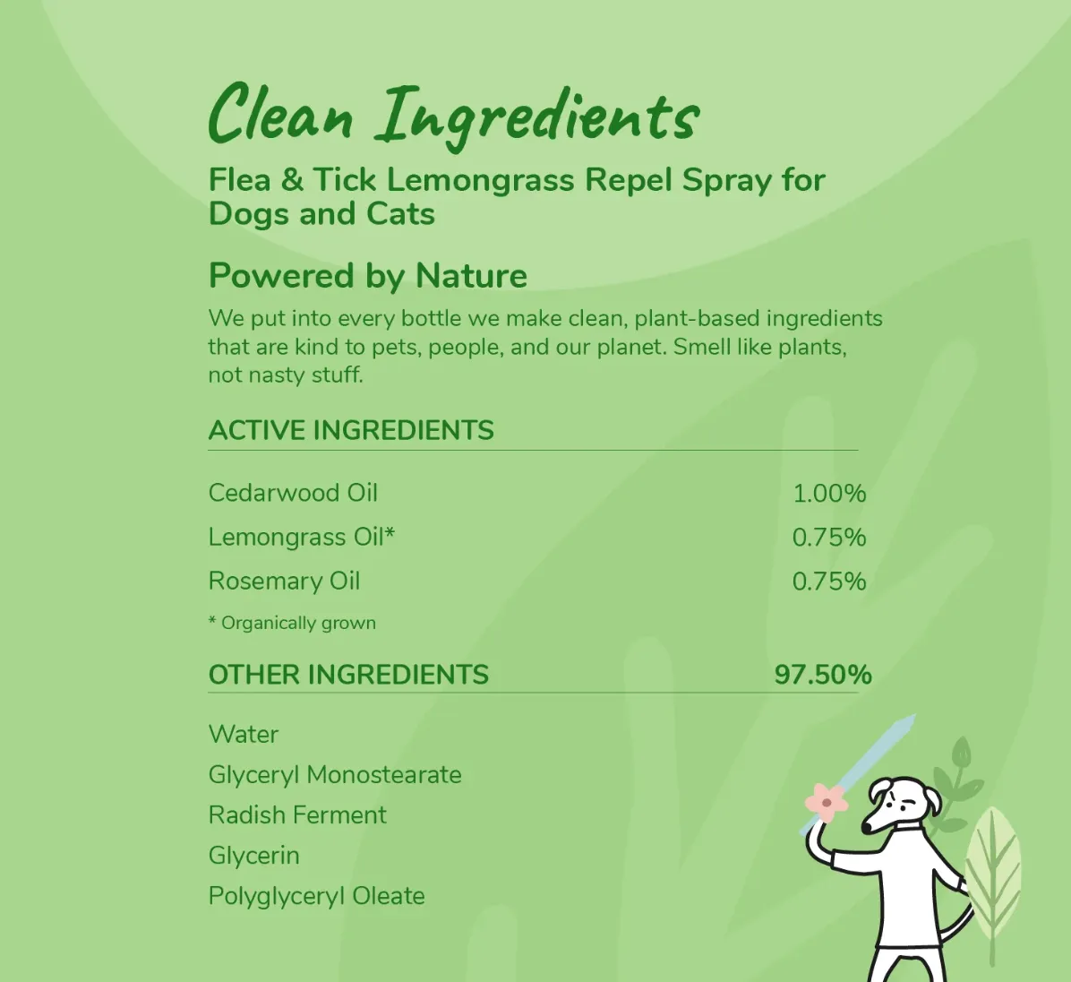 Outdoor Shield Spray - Flea   Tick Lemongrass Repel