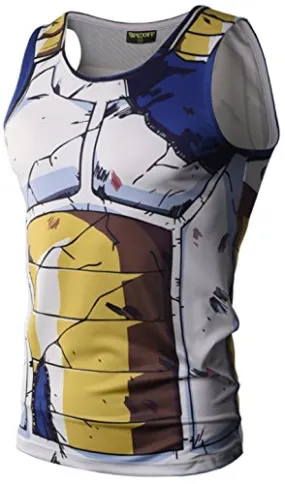 Pizoff Mens Sleveless Quickly Dry 3D Cartoon Print Work Out Compression Tank Top Y1783-01-XL