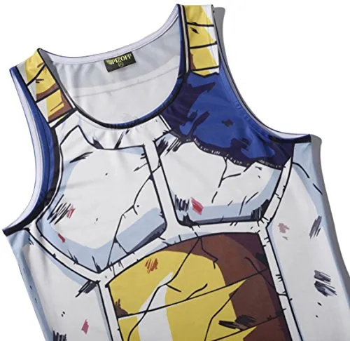 Pizoff Mens Sleveless Quickly Dry 3D Cartoon Print Work Out Compression Tank Top Y1783-01-XL