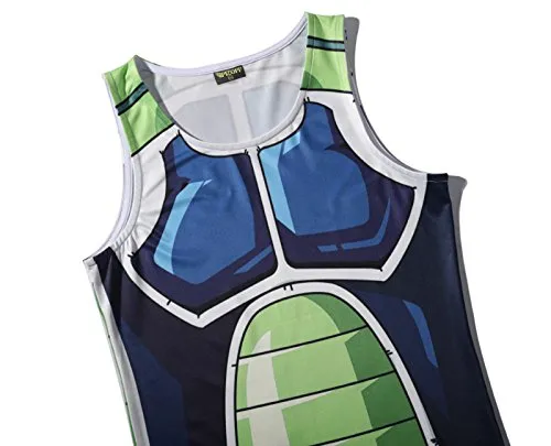 Pizoff Mens Sleveless Quickly Dry 3D Cartoon Print Work Out Compression Tank Top Y1783-08-L