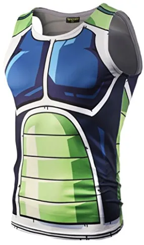 Pizoff Mens Sleveless Quickly Dry 3D Cartoon Print Work Out Compression Tank Top Y1783-08-L