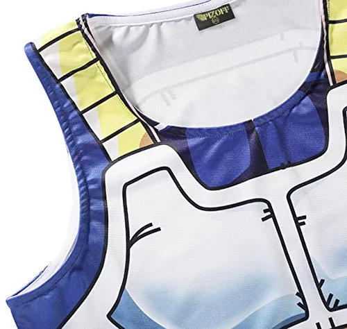 Pizoff Mens Sleveless Quickly Dry 3D Cartoon Print Work Out Compression Tank Top Y1783-20-L