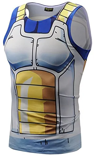 Pizoff Mens Sleveless Quickly Dry 3D Cartoon Print Work Out Compression Tank Top Y1783-20-L