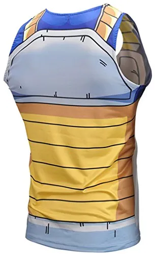 Pizoff Mens Sleveless Quickly Dry 3D Cartoon Print Work Out Compression Tank Top Y1783-20-M