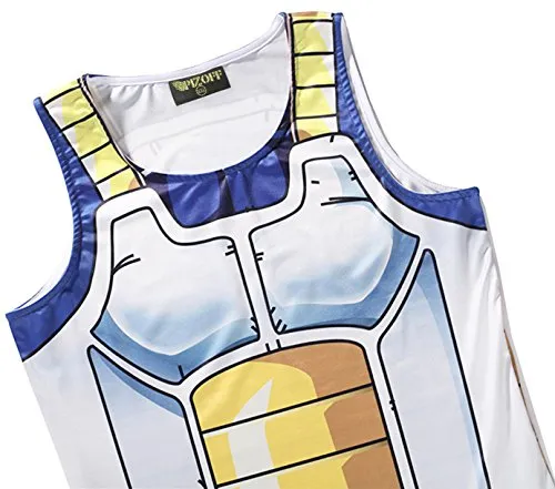 Pizoff Mens Sleveless Quickly Dry 3D Cartoon Print Work Out Compression Tank Top Y1783-20-M