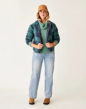 Posie Boucle Jacket: Forest Plaid