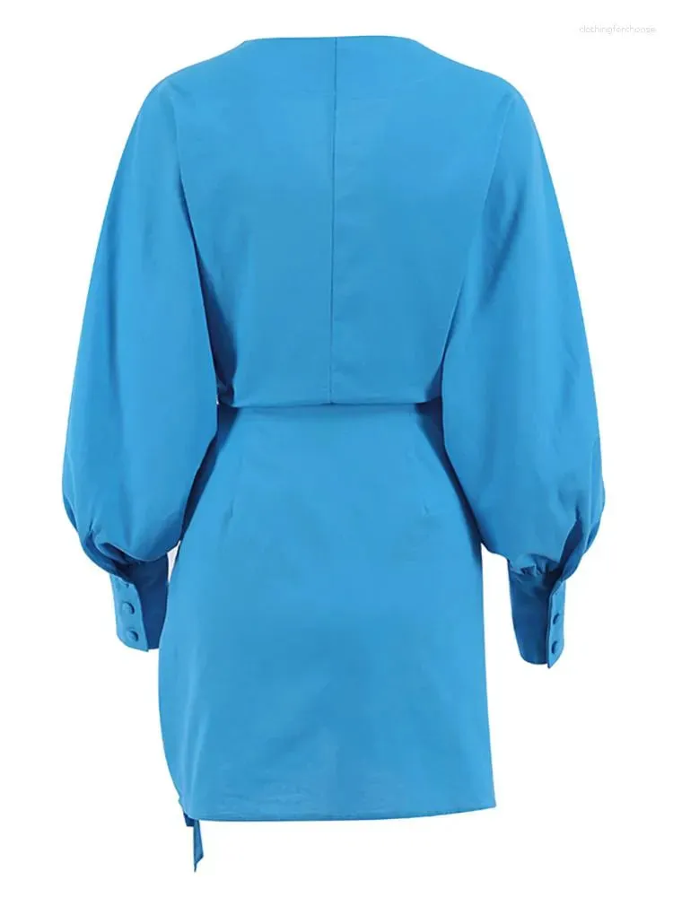 Pre Order:  Solid Lace Up Bow Wrap Dress