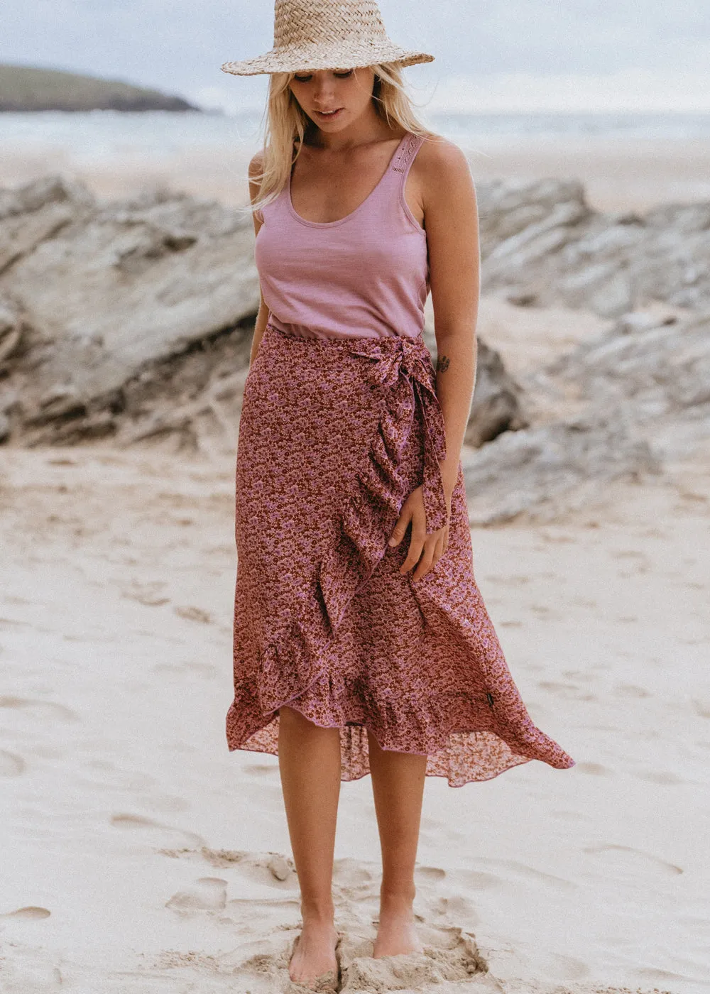 Prtsirena Wrap Skirt in Dusky Rose