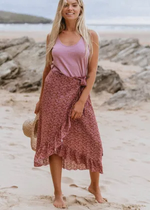Prtsirena Wrap Skirt in Dusky Rose