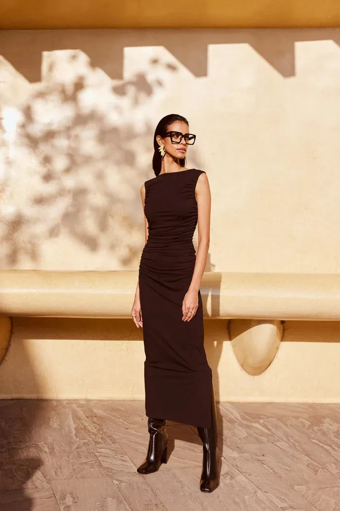 Qua's  Ruched Maxi Dress for women