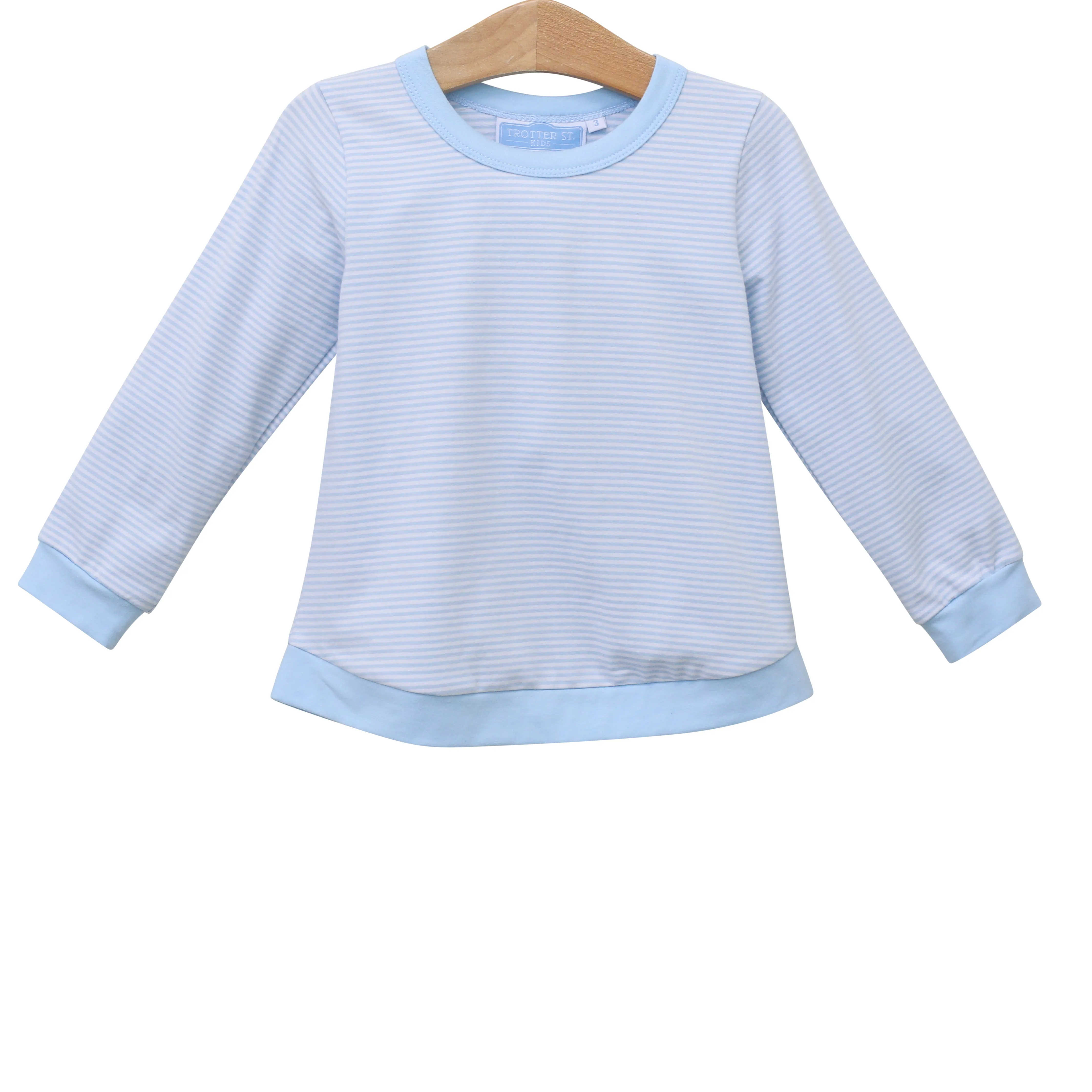 Reagan Top & Leggings Set - Light Blue Stripe