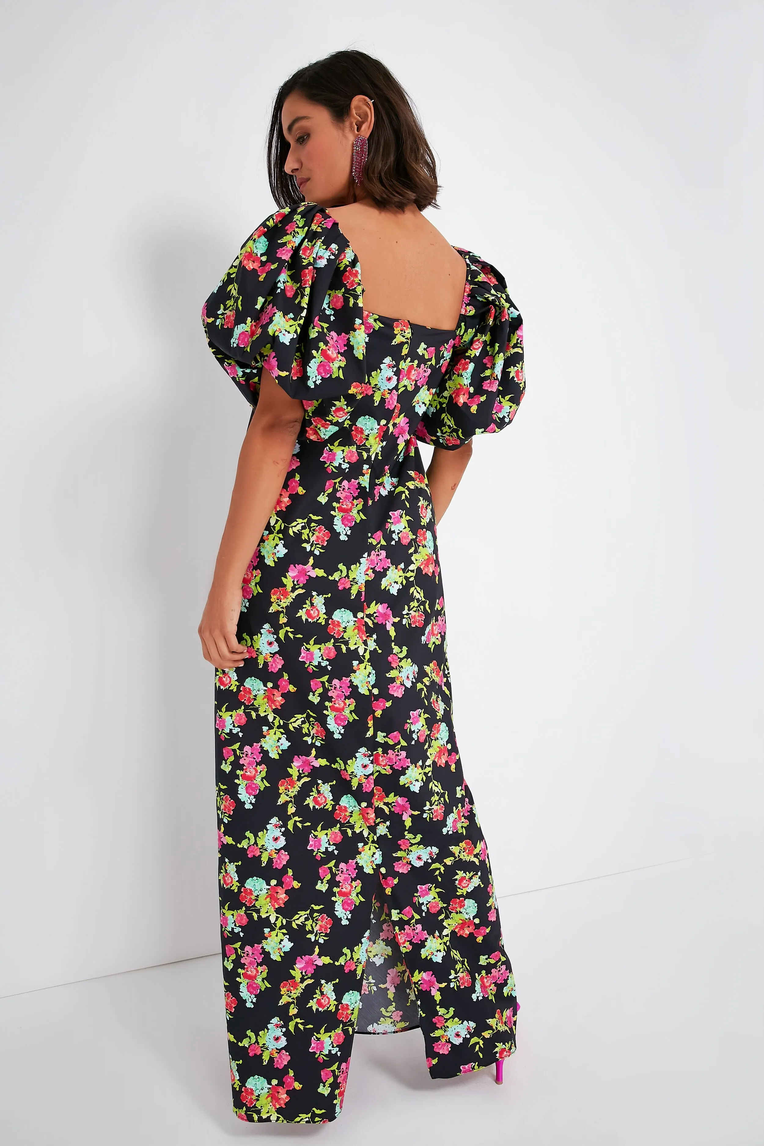 Red Pink Noir Floral Reyna Dress