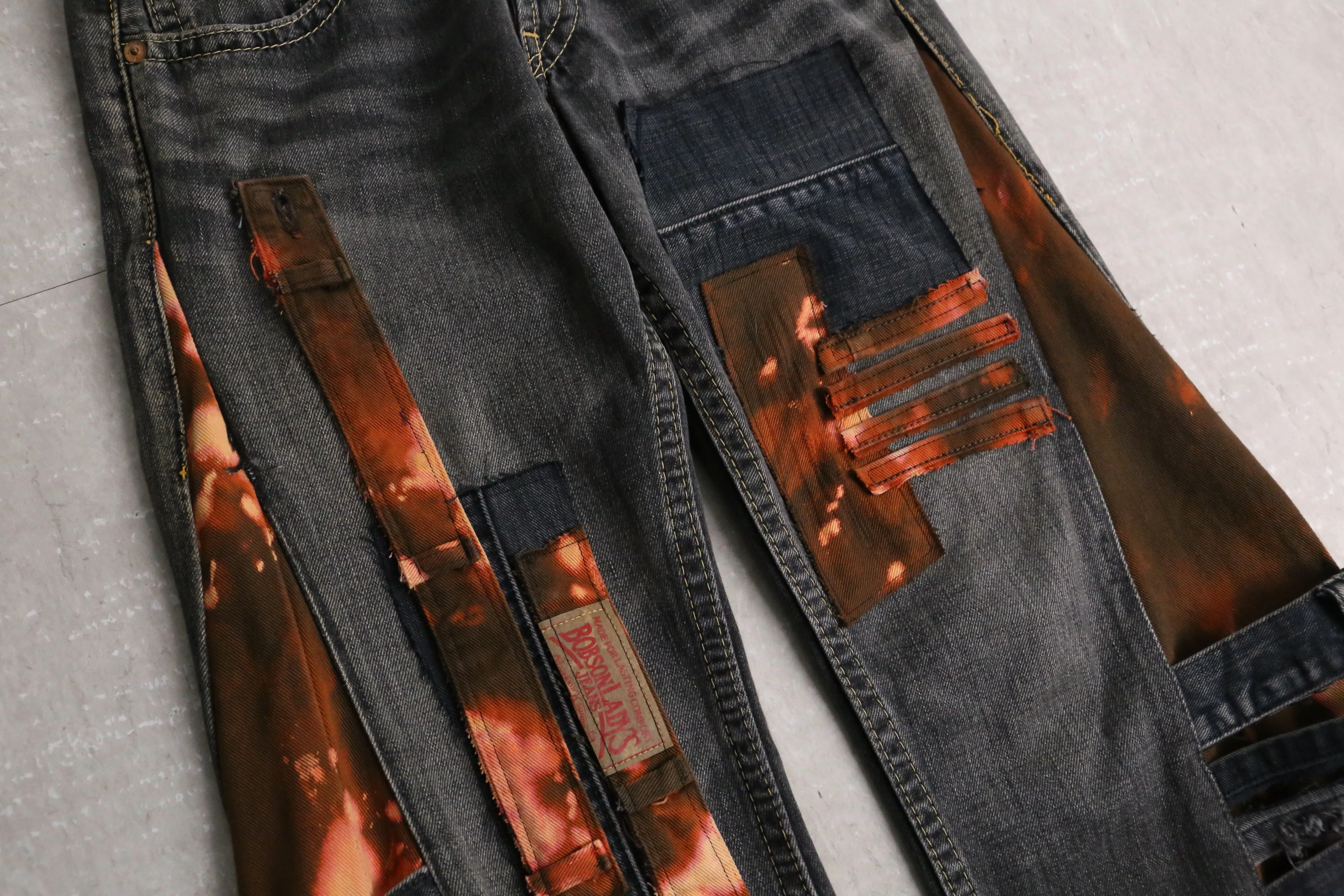 remake "再構築"  black color flare denim pants