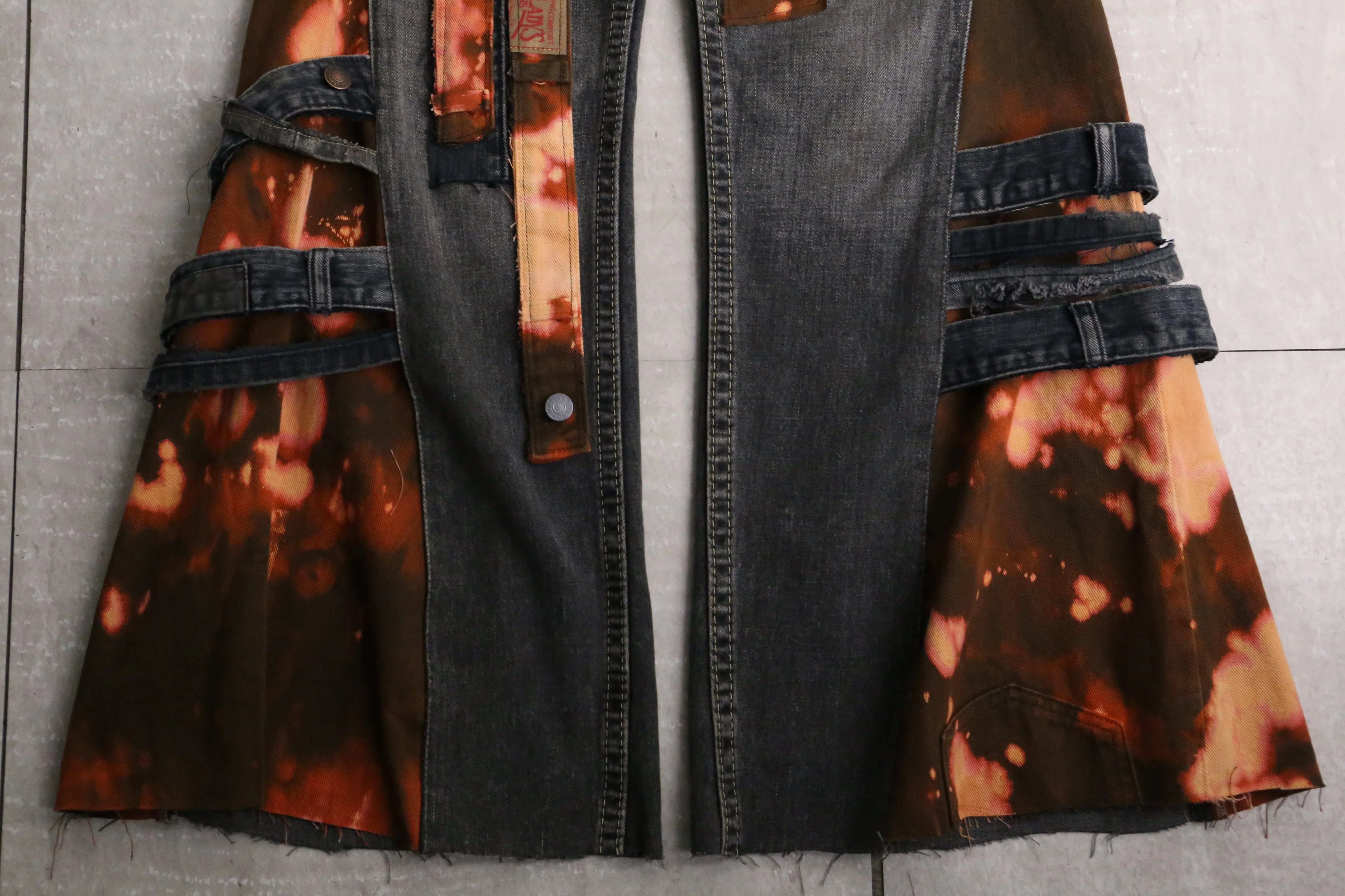 remake "再構築"  black color flare denim pants