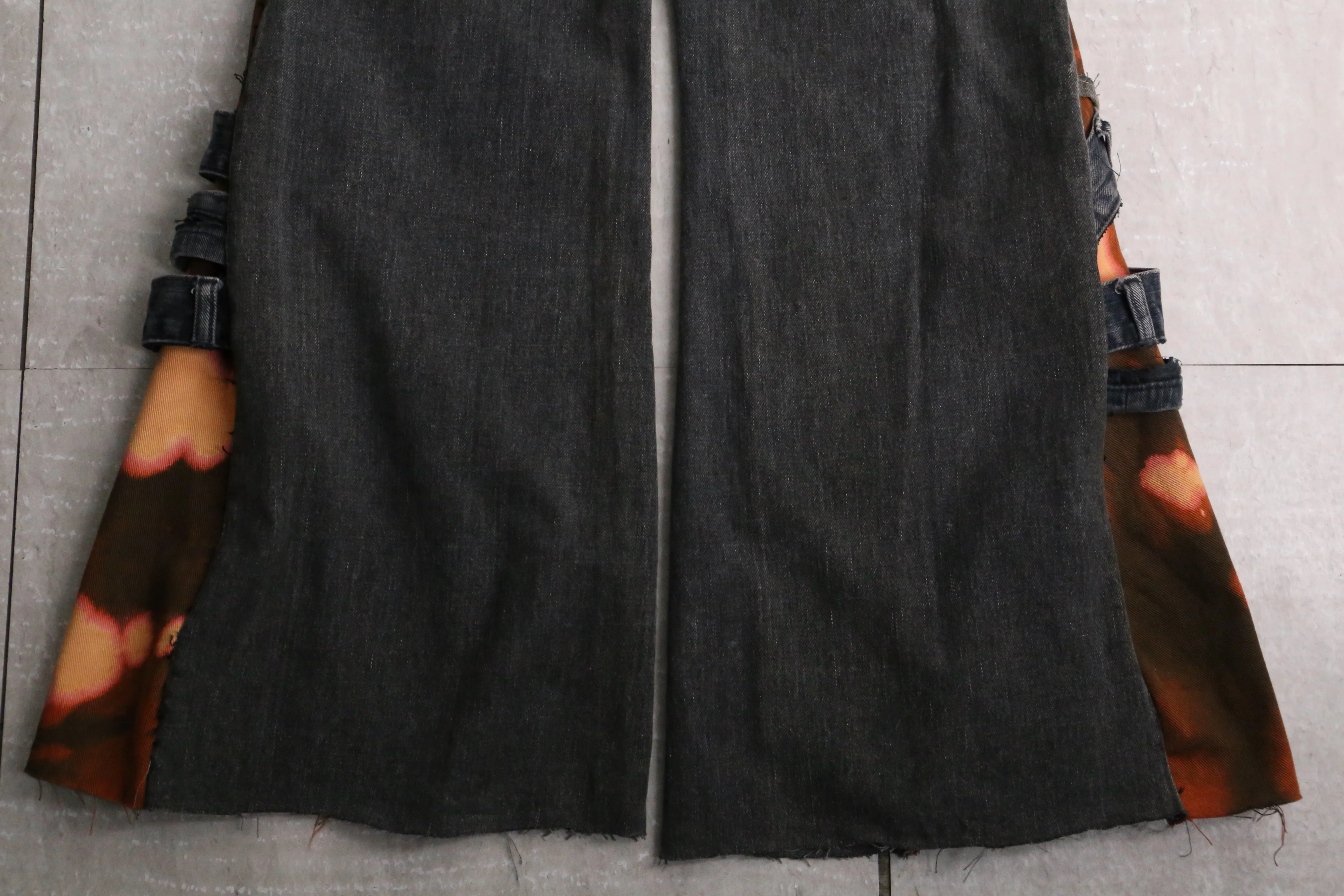 remake "再構築"  black color flare denim pants