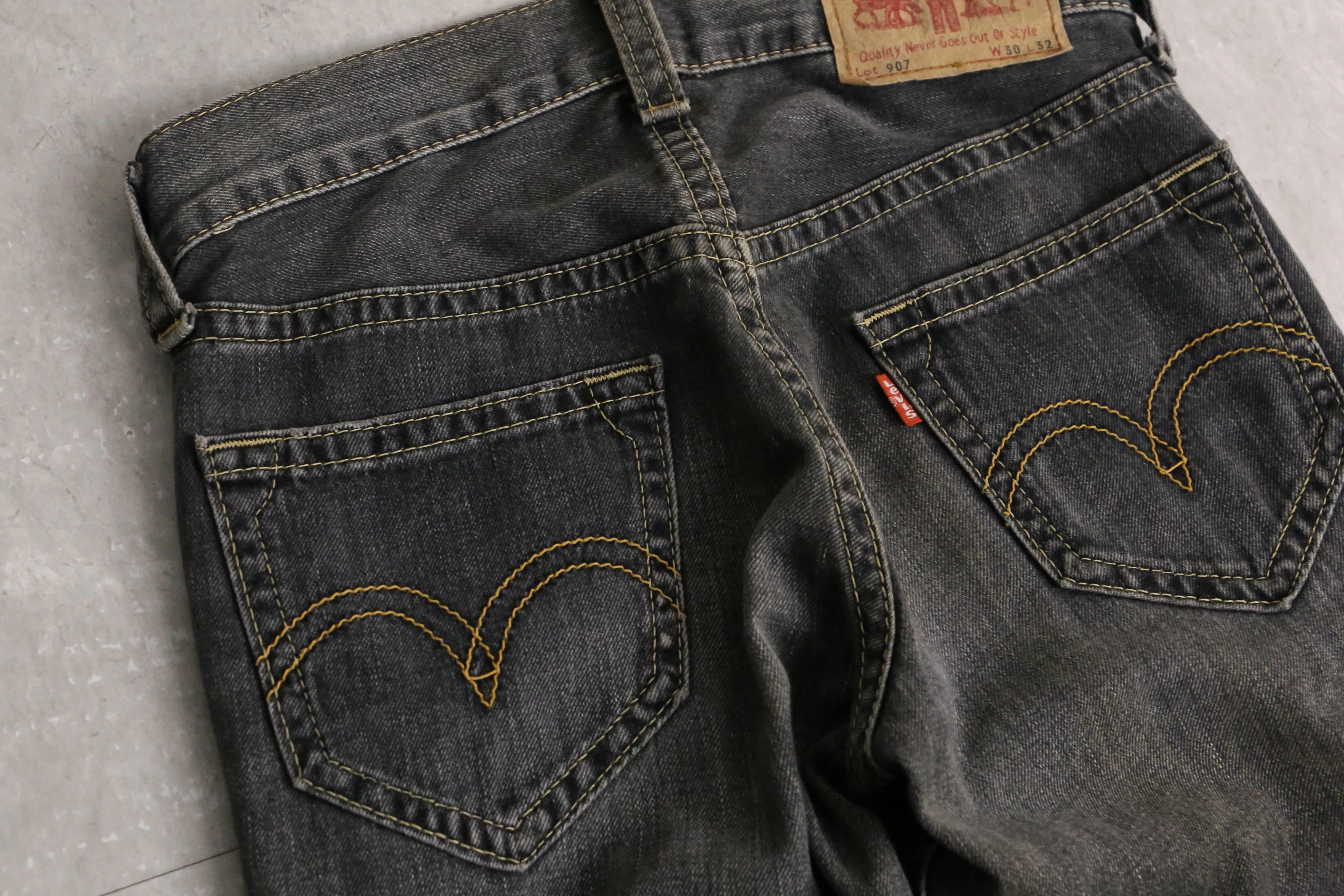 remake "再構築"  black color flare denim pants