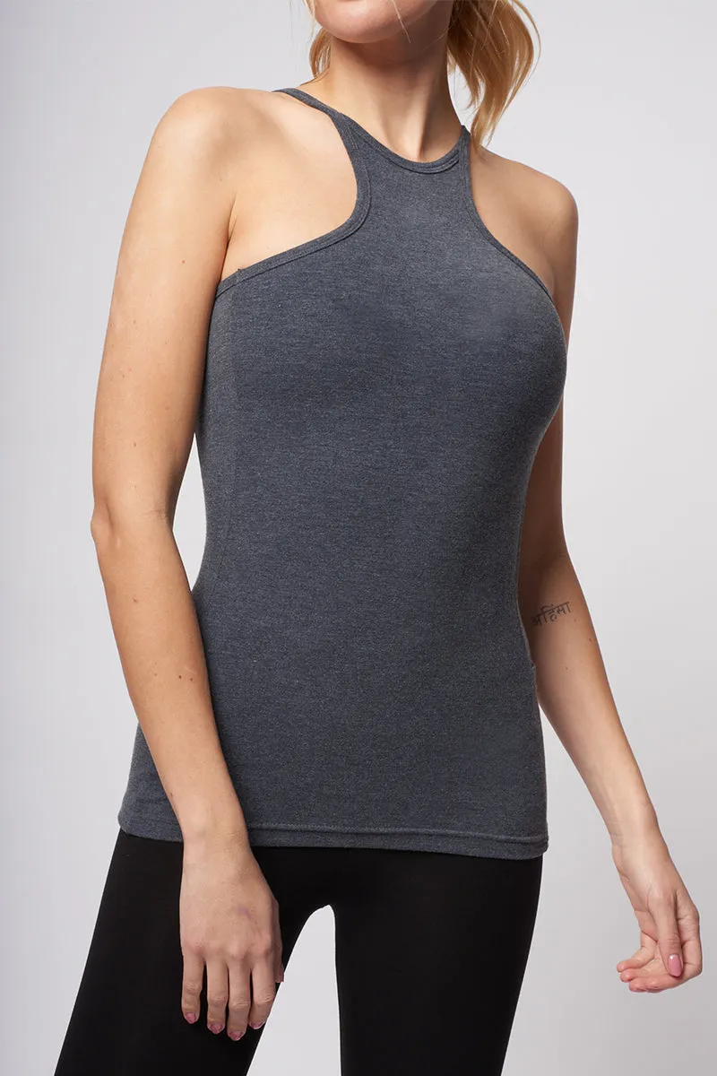 Reversible Cami with Pocket Marl Grey