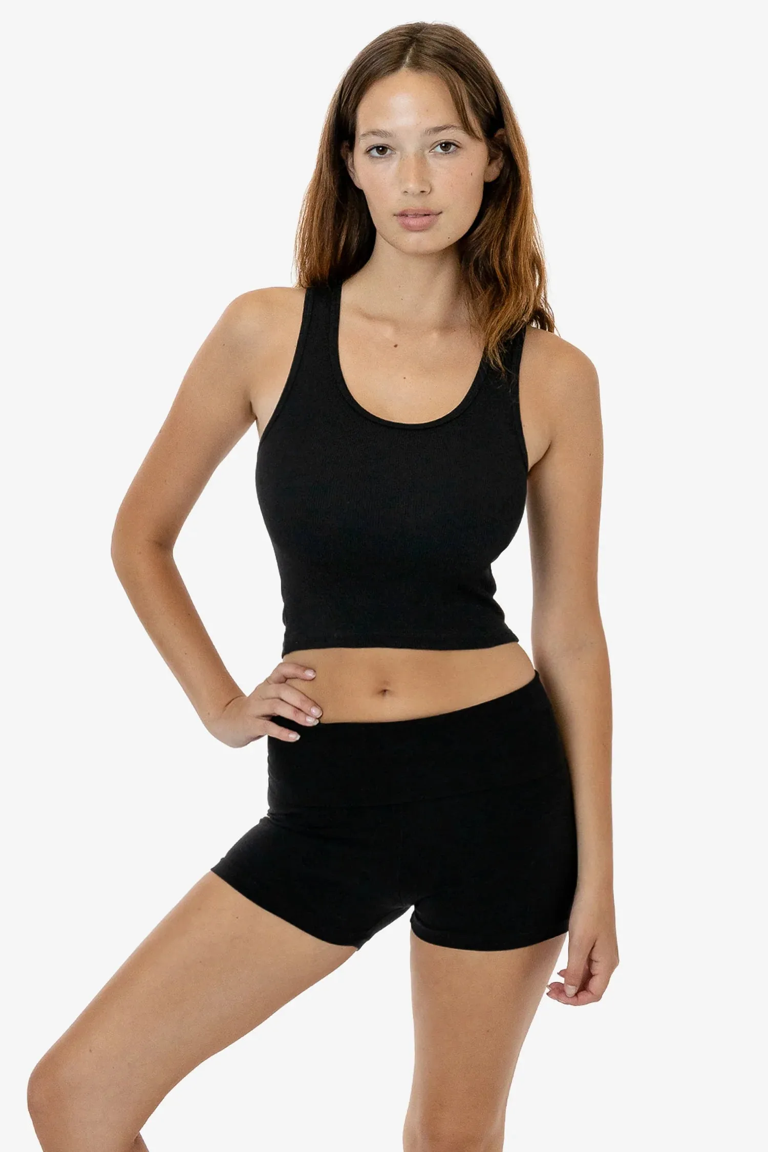 Rib Crop Tank Black