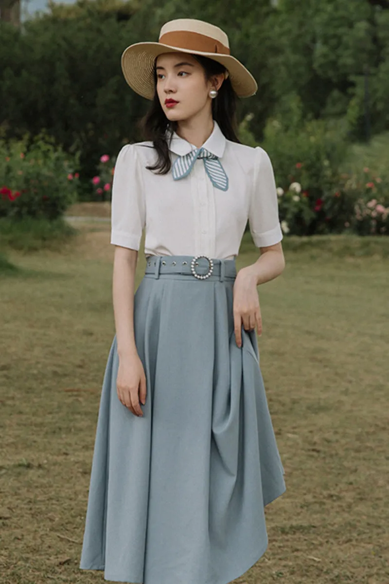 Roman Holiday 1950s Blouse Skirt Set