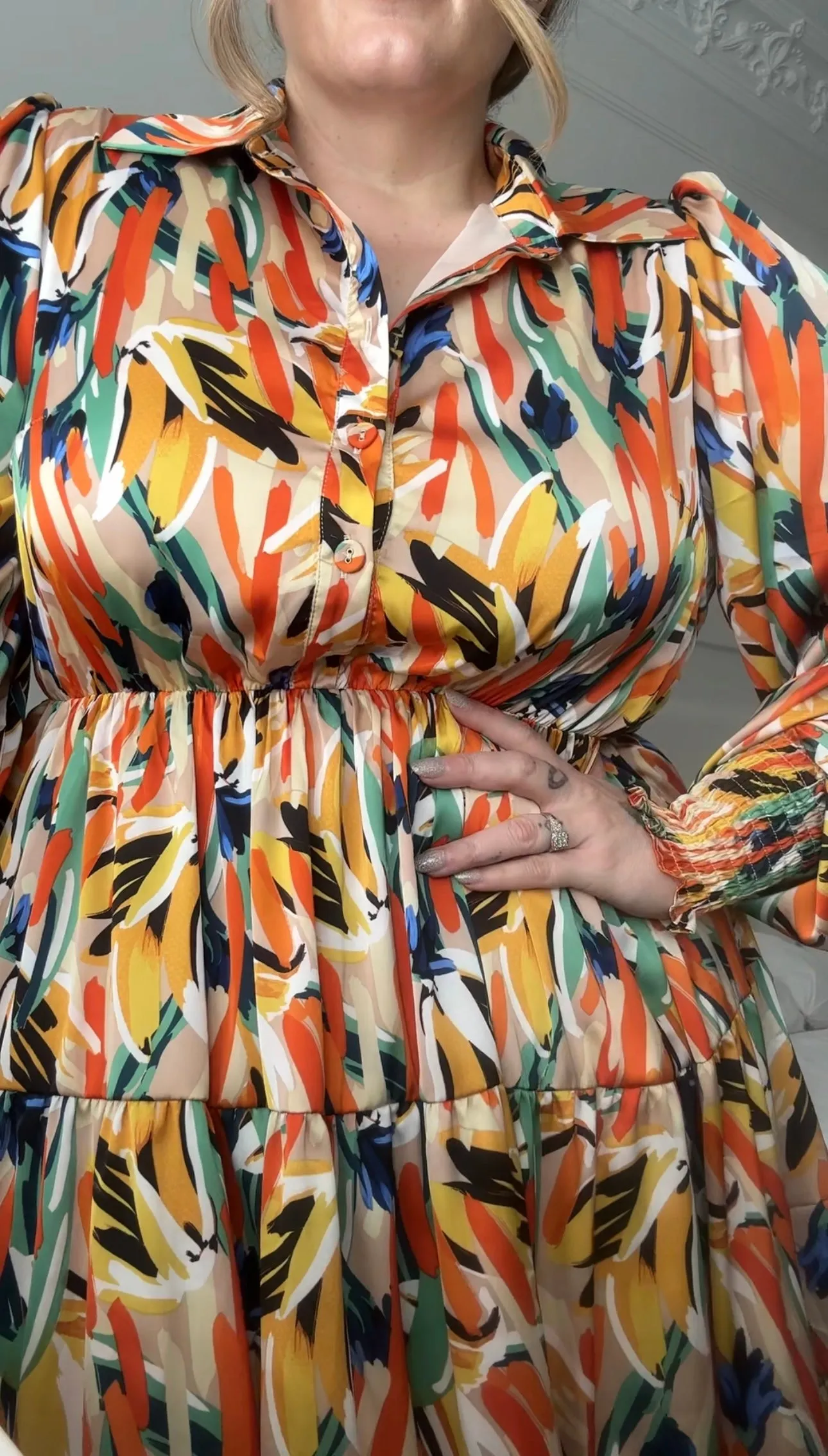 Rosie Shirt Dress - Paint strokes