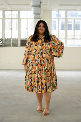 Rosie Shirt Dress - Paint strokes