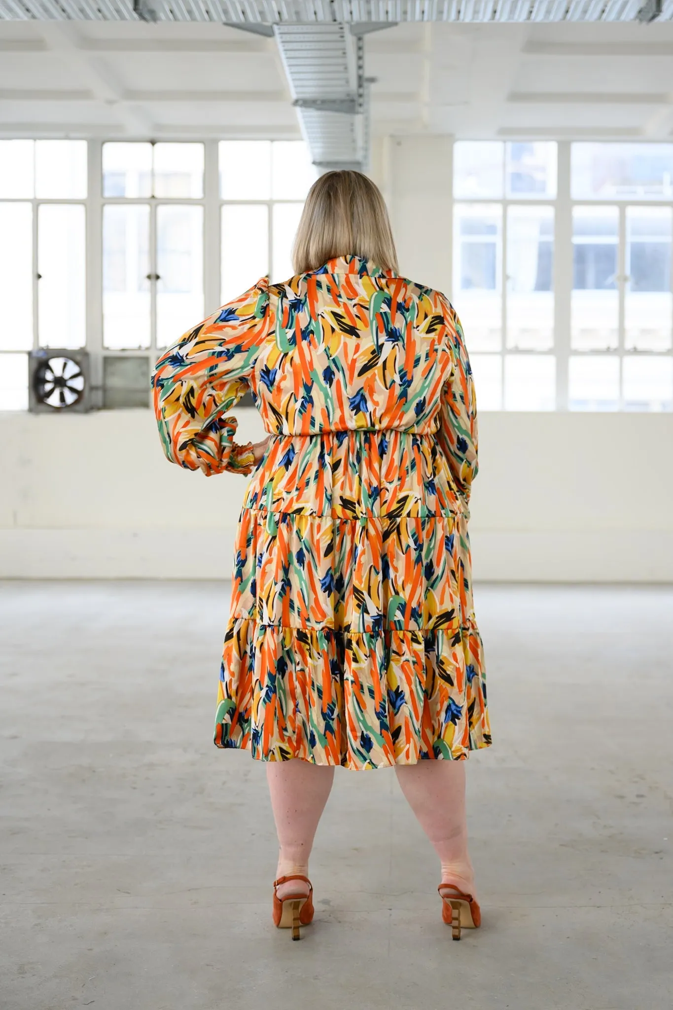Rosie Shirt Dress - Paint strokes