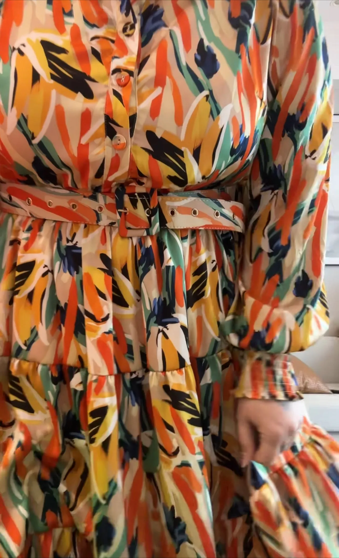 Rosie Shirt Dress - Paint strokes