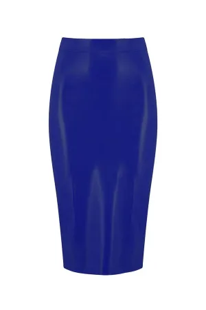 RoyalBlue Navy Latex Midi Skirt